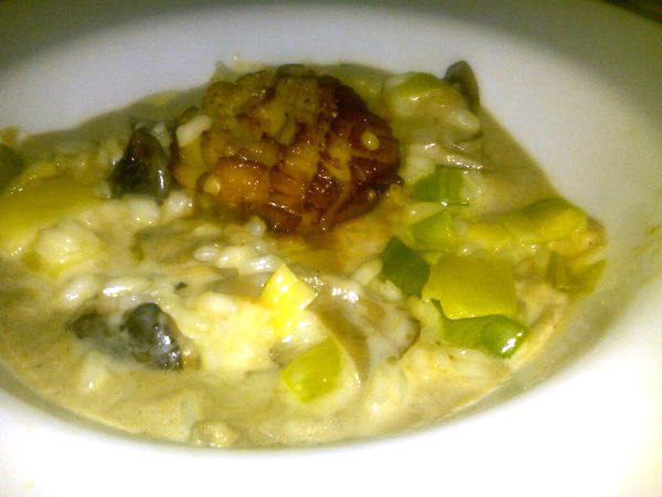 Sea scallop with wild mushroom risotto