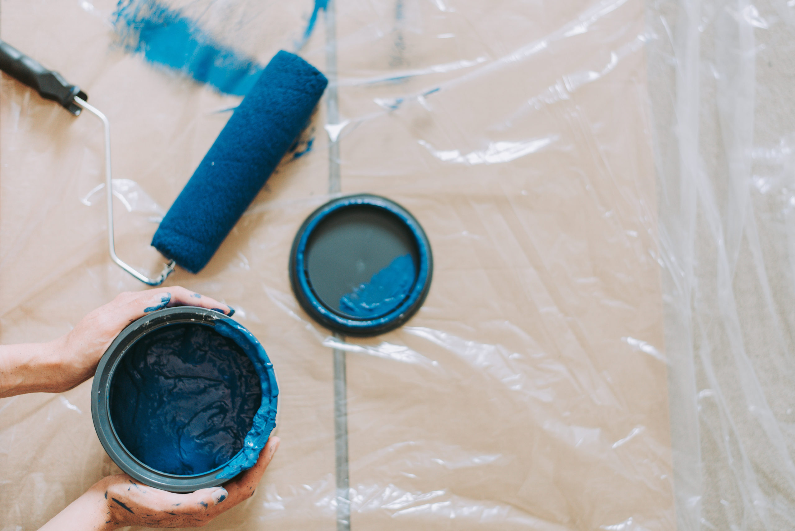 Canva Blue Paint Beside Blue Paint Roller Hunterdon Happening